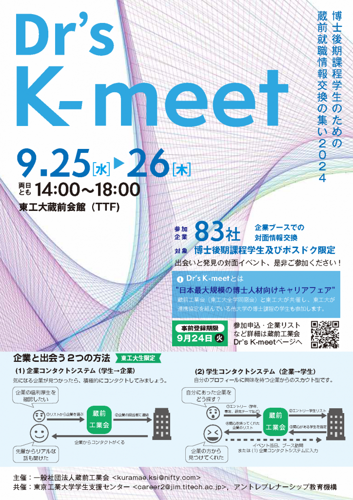 Dr’s K-meet 開催 9/25（水）, 26（木）